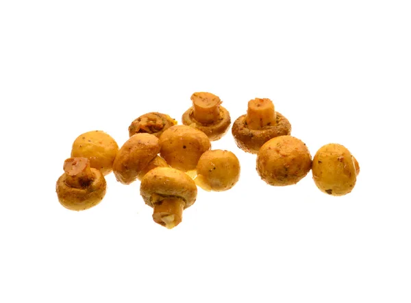Cogumelos Fritos Isolados Fundo Branco — Fotografia de Stock