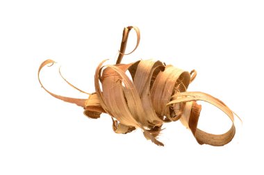 Tahta talaşı beyaz arkaplanda izole edildi