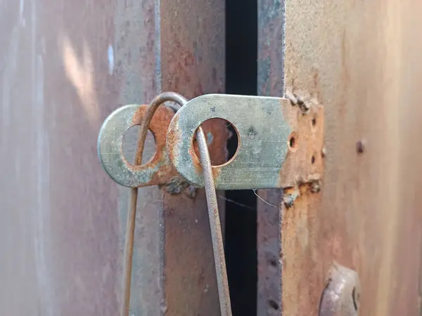bent metal - removed - close-up