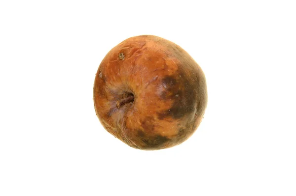 Pomme Pourrie Isolée Sur Fond Blanc — Photo