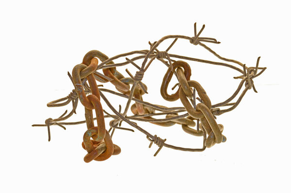 Цепь изолирована на белом фоне