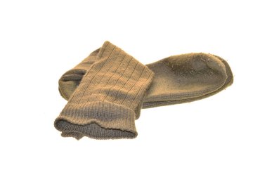 Beyaz arkaplanda yünlü çoraplar