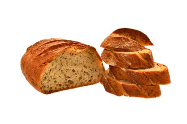 ekmek beyaz arkaplanda izole edildi