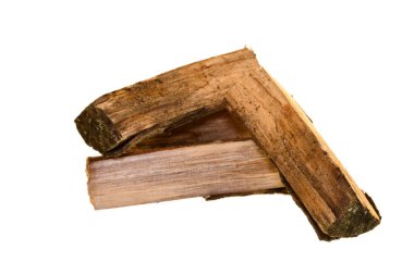 Beyaz arkaplanda yakacak odun