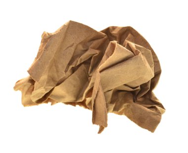 buruşmuş kağıt beyaz arkaplanda izole