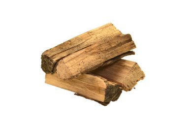 Beyaz arkaplanda yakacak odun