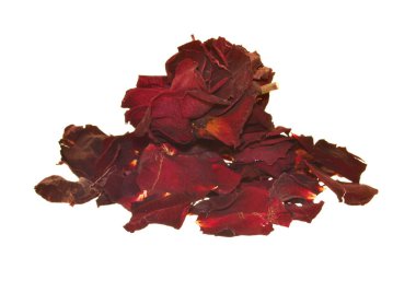 Beyaz arkaplanda gül yaprakları izole