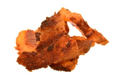 Kızarmış domuz yağı beyaz arkaplanda izole