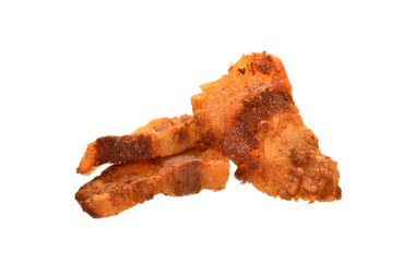 Kızarmış domuz yağı beyaz arkaplanda izole