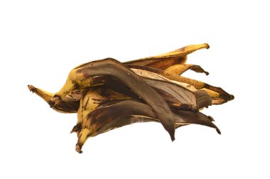 Beyaz arkaplanda muz kabuğu izole