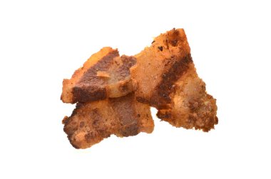 Kızarmış domuz yağı beyaz arkaplanda izole