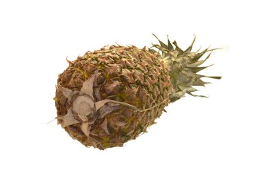 Beyaz arkaplanda izole edilmiş ananas