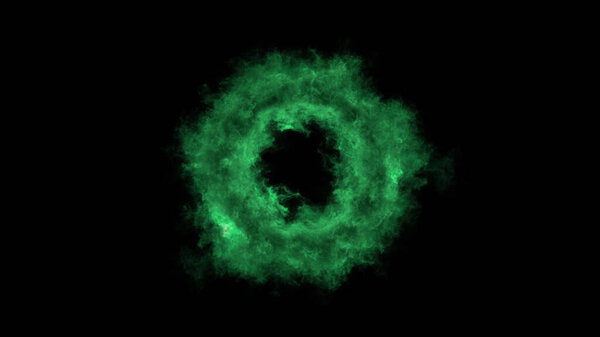 A swirling, ethereal ring of vibrant green energy and smoke forms a mysterious portal. This dynamic effect is perfect for adding a touch of sci-fi or magic to your projects, such as video games, films