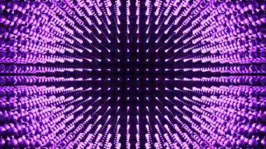 Pürüzsüz döngü animasyonu mor küreler dalga benzeri dijital ızgara oluşturur. Yaratıcı ya da teknolojik sunumlar için soyut fütüristik arka plan. Bu bir 4K 3D canlandırma..