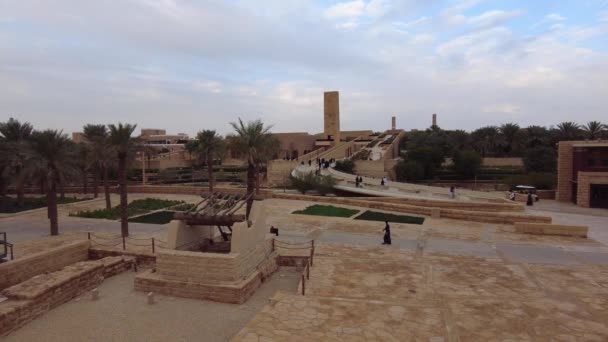 Diriyah Саудівська Аравія Січня 2023 Вид Bujairi Terrace Wadi Hanifa — стокове відео