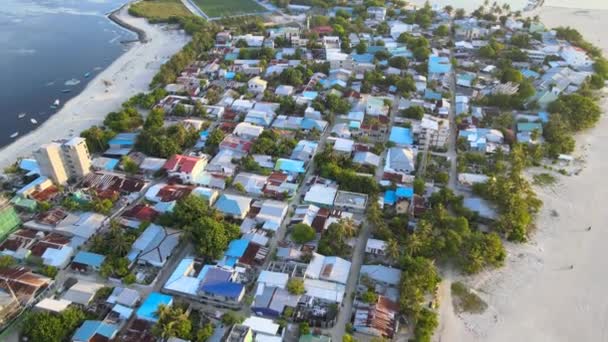 Drone Caméra Survole Île Guraidhoo Envers — Video
