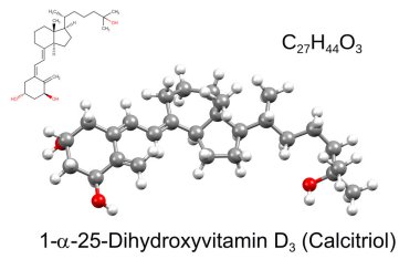 Kimyasal formül, yapısal formül ve D3 vitamini (kalsitriol)