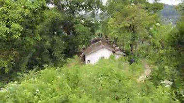 Sri Lanka 'nın orman manzaraları Demodara' dan Ella 'ya giden bir trenden izleniyor..