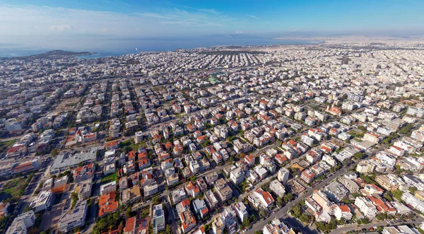 Luchtfoto Van Glyfada Zuidelijke Buitenwijken Van Athene Griekenland — Stockfoto
