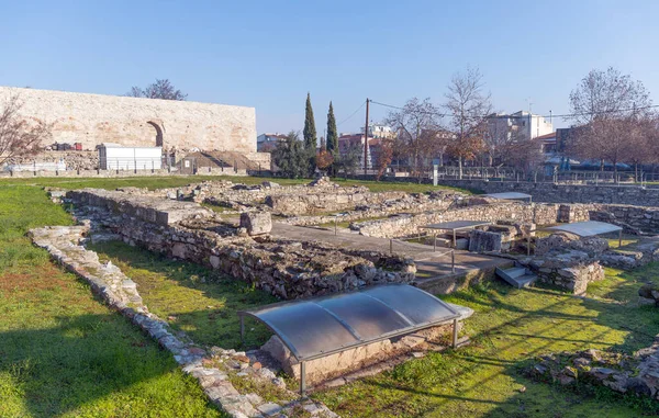 Ruiny Wczesnochrześcijańskiej Bazyliki Achillesa Larissa Grecja — Zdjęcie stockowe