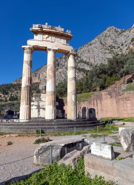 Tholos of Athena Pronaia in ancient Delphi, Greece.