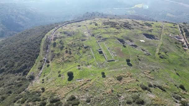 Overzicht Van Het Oude Pleuron Plevrona Aetolië Acarnania Griekenland — Stockvideo