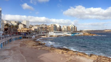 View of Bugibba in St. Paul's bay, Malta clipart
