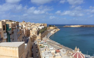 Yukarı Barraka Bahçeleri, Malta 'dan Valetta ve Grand Harbour manzarası