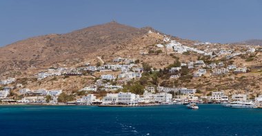 Gialos, the port of Ios island, Cyclades, Greece clipart