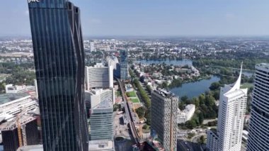 Donaustadt Tuna Şehri hava manzarası, Viyana, Avusturya