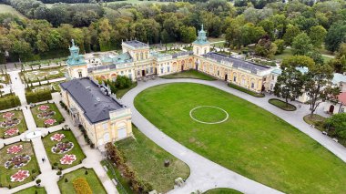 Wilanow, Varşova, Polonya 'daki Kral III. Jan' in Sarayı 'nın Hava Görüntüsü