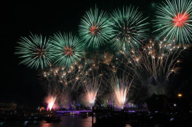 Fireworks in the night daytime.