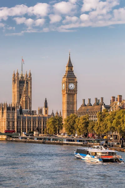 Beroemde Big Ben Met Brug Thames Rivier Londen Engeland Verenigd — Stockfoto