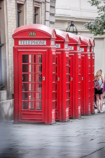 Berühmte Rote Telefonzellen Der Covent Garden Street London England Großbritannien — Stockfoto