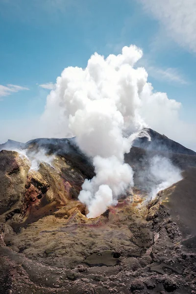 Mount Etna Smoking Sicily Italy Taken May 2022 — Stock Photo, Image