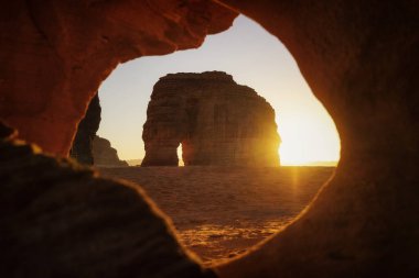 Elephant Rock in Al-Ula Saudi Arabia in January 2022 clipart