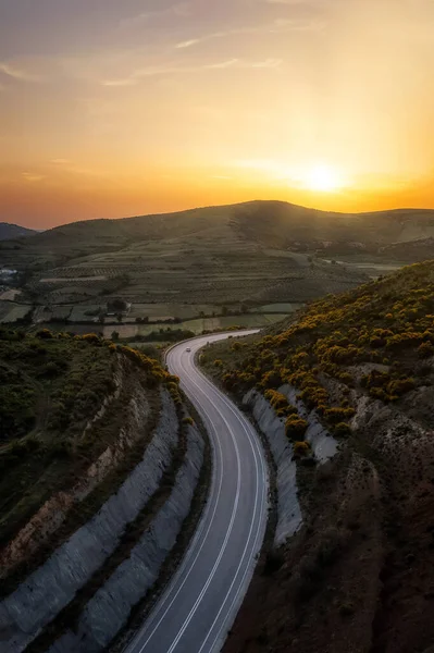 Winding Mountain Road Albania Taken May 2022 — Foto de Stock