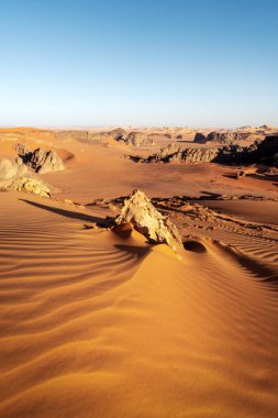 Güney Cezayir 'de Sahra Çölü Tadrart Rouge