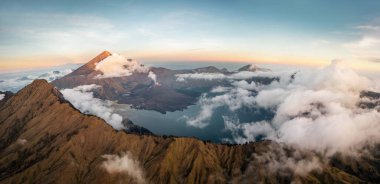 Mount Rinjani on Lombok in Indonesia clipart