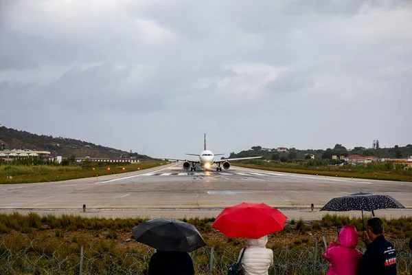 Airport on Skiathos island, Greece