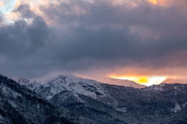 Sunrise in mountains, Bohinj valley, Slovenia