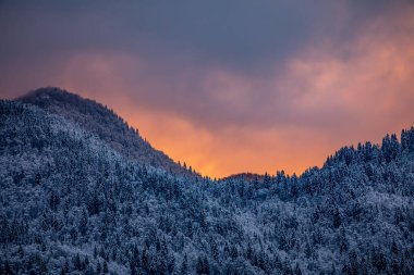 Sunrise in mountains, Bohinj valley, Slovenia