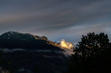 Sunrise in mountains, Bohinj valley, Slovenia