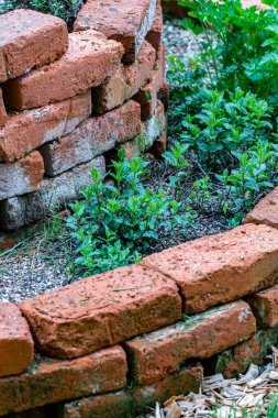 Brick circle for herbal garden