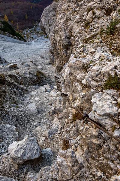 Felmászás Julian Alpokban Szlovénia — Stock Fotó