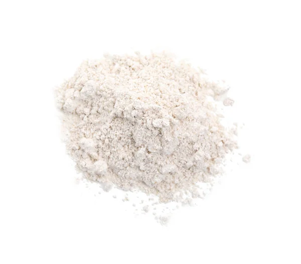 Pile Oatmeal Flour Isolated White Top View — Stock Photo, Image