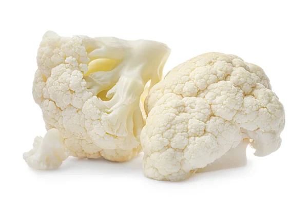 Cut Fresh Raw Cauliflowers White Background — Stock Photo, Image