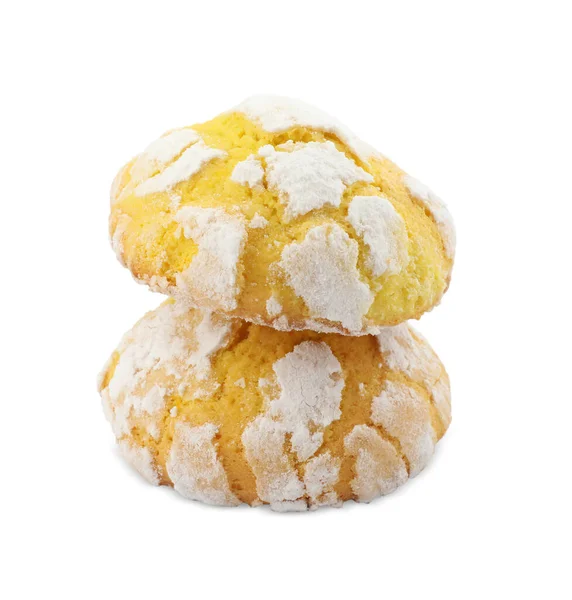 Delicious Homemade Lemon Cookies White Background — Fotografia de Stock