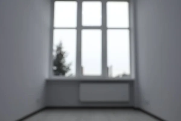 Vue Floue Fenêtre Dans Une Chambre Rénovée Vide — Photo