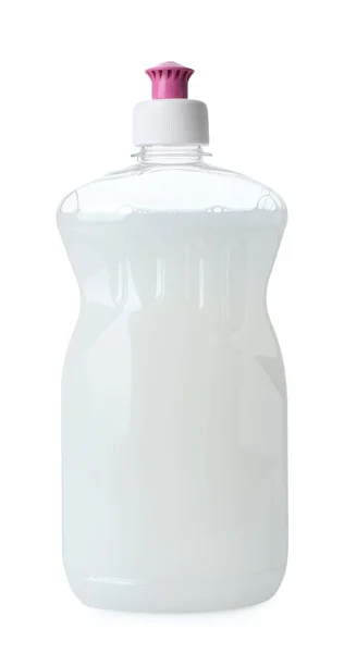 Frasco Detergente Isolado Branco Fornecimento Limpeza — Fotografia de Stock